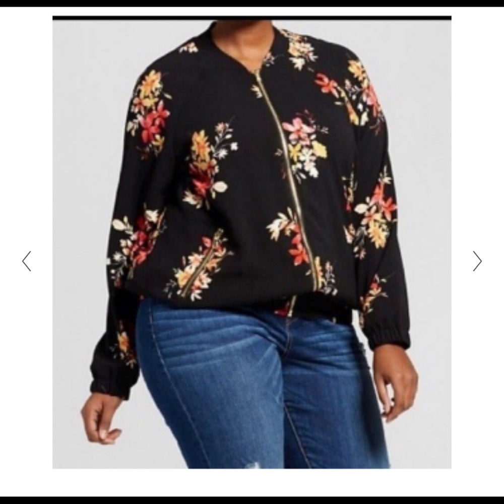 Ava & Viv Floral Bomber Jacket